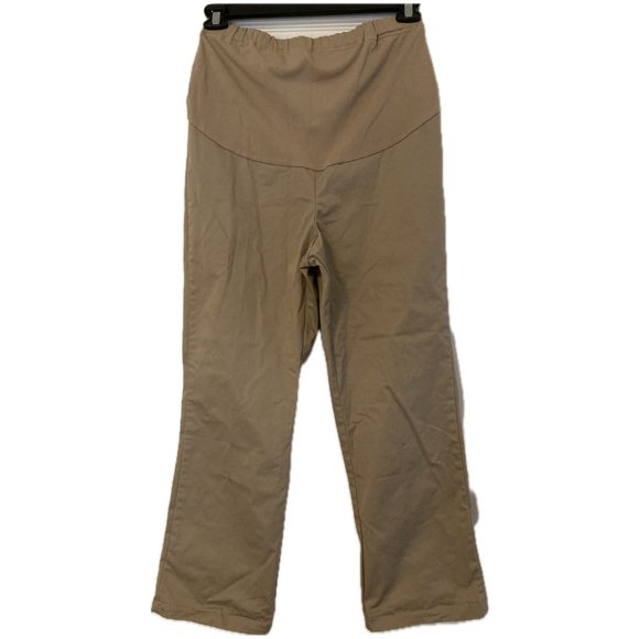 Lands' End Maternity Straight Leg Tan Chino Pant - Picture 2 of 3